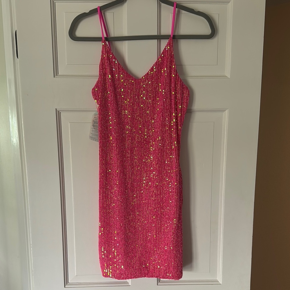 Luli Fama Pink and Gold Swim Coverup